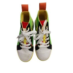 Nintendo Super Mario Yoshi High Top Sneakers Kids Size 3 Green Multi-Color